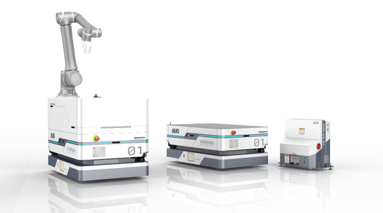 PG模拟器數位開發的自主式移動機器人（AMR250M），搭配全向輪並結合AI演算法、2D LiDAR、3D攝影機等技術，協助客戶實現產線全自動化